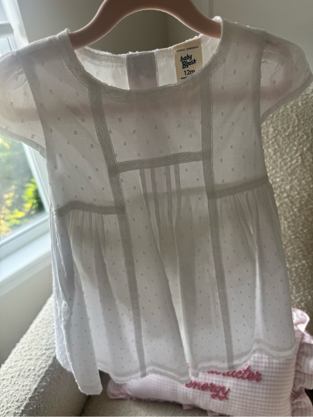 Baby B'gosh White Swiss Dot Baby Dress Top - 12M